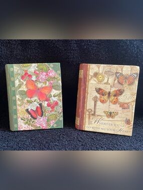2 Vintage Punch Studio Style Mini Books with Hidden Note Pads